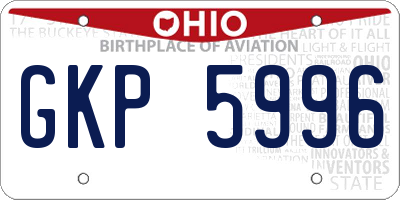 OH license plate GKP5996