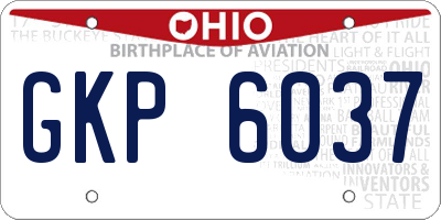 OH license plate GKP6037