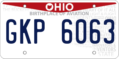 OH license plate GKP6063