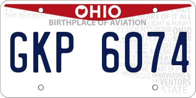 OH license plate GKP6074