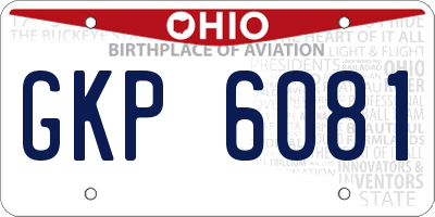 OH license plate GKP6081