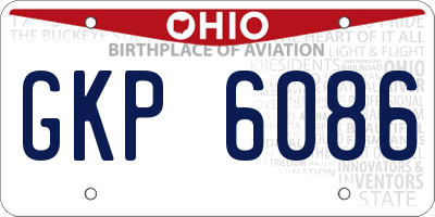 OH license plate GKP6086