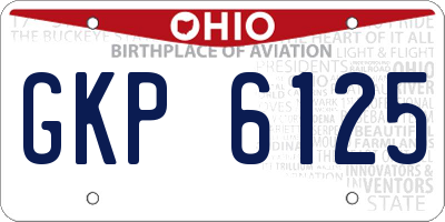 OH license plate GKP6125