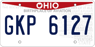 OH license plate GKP6127