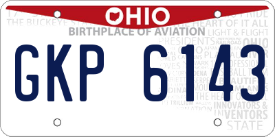 OH license plate GKP6143