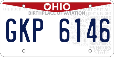 OH license plate GKP6146