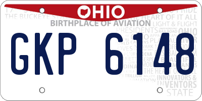 OH license plate GKP6148