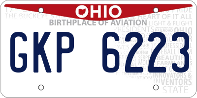 OH license plate GKP6223