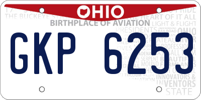OH license plate GKP6253