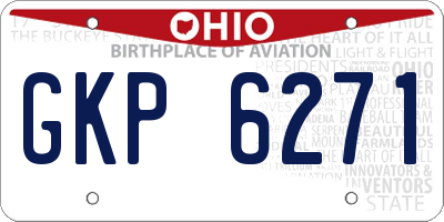 OH license plate GKP6271