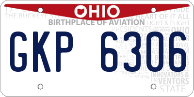 OH license plate GKP6306