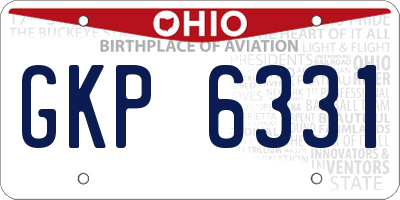 OH license plate GKP6331