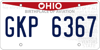 OH license plate GKP6367