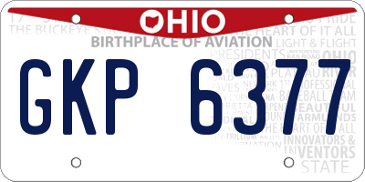 OH license plate GKP6377