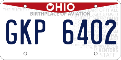 OH license plate GKP6402