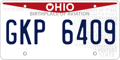 OH license plate GKP6409