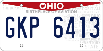 OH license plate GKP6413