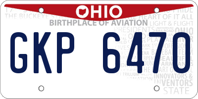 OH license plate GKP6470