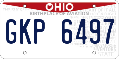 OH license plate GKP6497