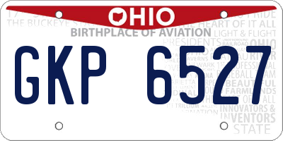 OH license plate GKP6527