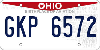 OH license plate GKP6572