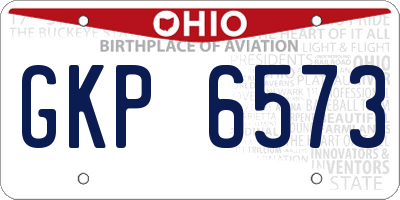 OH license plate GKP6573