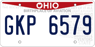 OH license plate GKP6579