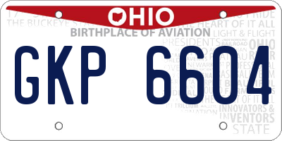 OH license plate GKP6604