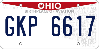 OH license plate GKP6617