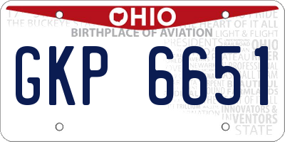 OH license plate GKP6651