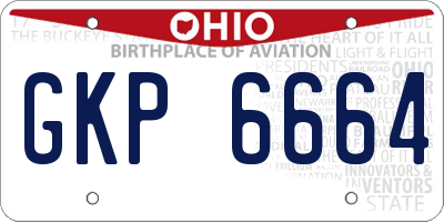 OH license plate GKP6664