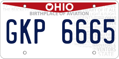 OH license plate GKP6665