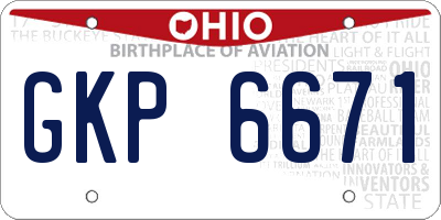 OH license plate GKP6671