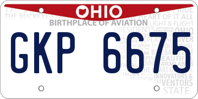 OH license plate GKP6675