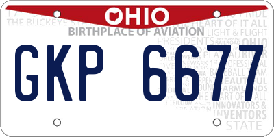 OH license plate GKP6677