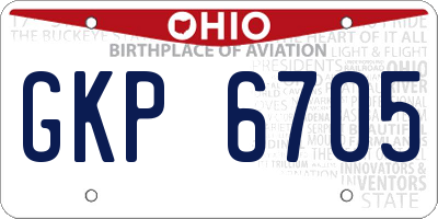 OH license plate GKP6705