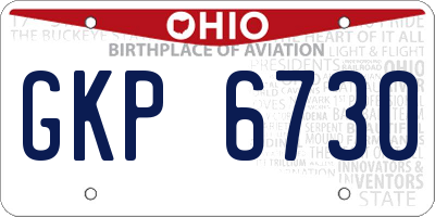 OH license plate GKP6730