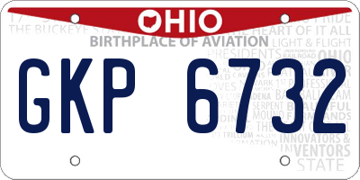 OH license plate GKP6732
