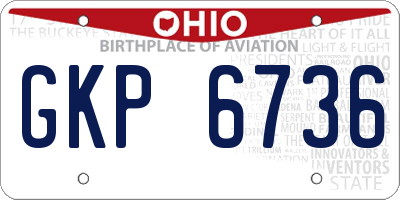 OH license plate GKP6736