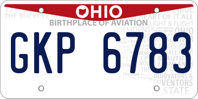 OH license plate GKP6783