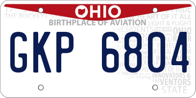 OH license plate GKP6804
