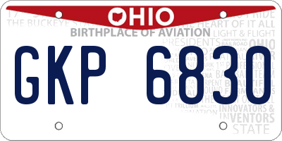 OH license plate GKP6830