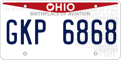 OH license plate GKP6868
