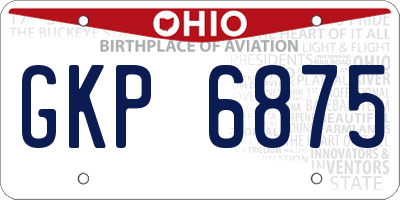 OH license plate GKP6875