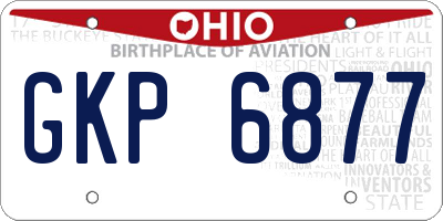 OH license plate GKP6877