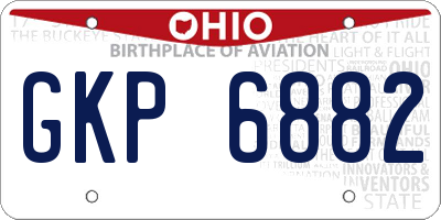OH license plate GKP6882