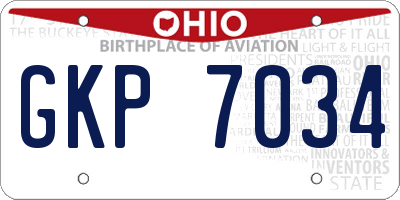 OH license plate GKP7034