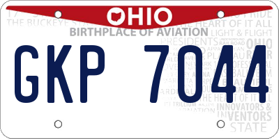 OH license plate GKP7044