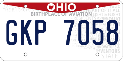 OH license plate GKP7058