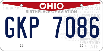OH license plate GKP7086